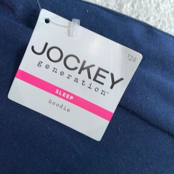 πNWT Jockey Sleep Cropped Blue Hoodie Size Large - Picture 9 of 13
